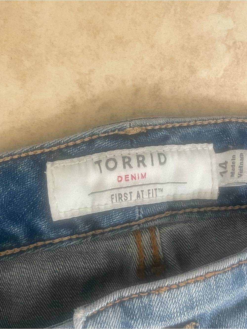 torrid Light Wash Denim Shorts with Rainbow Back Pocket - Picture 7 of 8